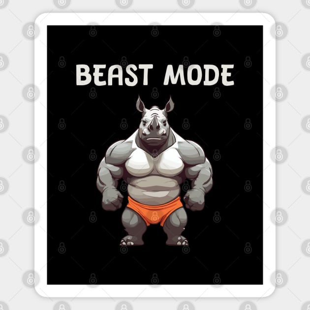 Beast Mode - Rhino and gym Magnet by Patterns-Hub